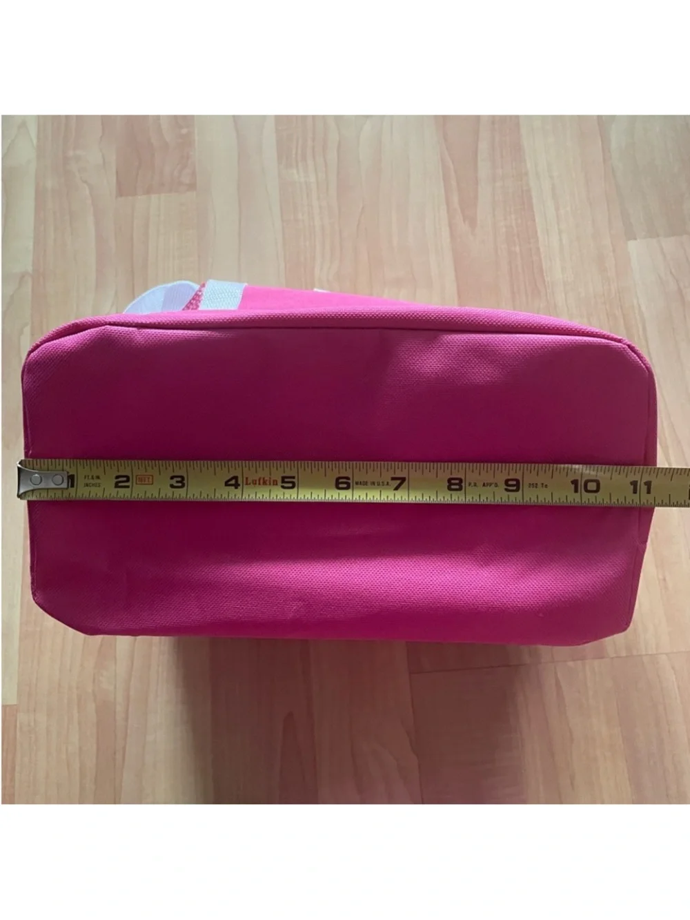 Pink Mesh Tote Bag with White Handles